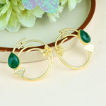 Load image into Gallery viewer, Emerald Bloom Hoop Earrings