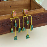 Load image into Gallery viewer, Raw Elegance Dangler Stone Earrings