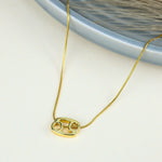 Load image into Gallery viewer, Zodiac Cancer Symbol Gold Pendant Necklace