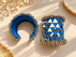 Load image into Gallery viewer, Royal Blue Triangle Mirror Cuff