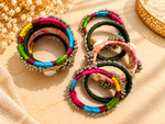 Load image into Gallery viewer, Multicolor Mirror Cowrie Bangle Set