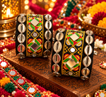 Load image into Gallery viewer, Black Embroidered Cowrie Cuff
