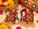 Load image into Gallery viewer, Pink Kutchi Embroidered Mirror Cuff