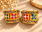 Load image into Gallery viewer, Yellow Floral Embroidered Ghungroo Cuff