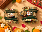 Load image into Gallery viewer, Dark Green Mirror Bangle Set