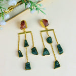 Load image into Gallery viewer, Raw Elegance Dangler Stone Earrings