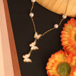 Load image into Gallery viewer, Butterfly Bliss Anti-Tarnish Pearl Necklace