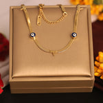 Load image into Gallery viewer, Evil Eye Dual Chain Butterfly Necklace