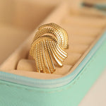 Load image into Gallery viewer, Golden Textured Swirl Ring