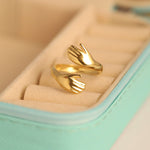 Load image into Gallery viewer, Golden Embrace Adjustable Hug Ring