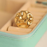 Load image into Gallery viewer, Golden Textured Dome Statement Ring