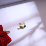 Load image into Gallery viewer, Mystic Evil Eye & Green Bead Charm Necklace Set