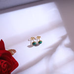 Load image into Gallery viewer, Mystic Evil Eye & Green Bead Charm Necklace Set
