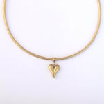 Load image into Gallery viewer, Sleek Golden Curved Heart Pendant Snake Chain Choker