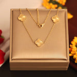 Load image into Gallery viewer, Golden Four-Leaf Clover Minimal Necklace
