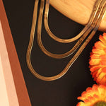 Load image into Gallery viewer, Golden Triple Layered Snake Chain Necklace