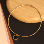 Load image into Gallery viewer, Black & White Enamel Circle Charm Choker – Anti-Tarnish Gold Stainless Steel Necklace