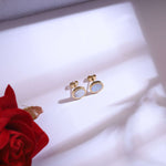 Load image into Gallery viewer, Mother of Pearl Elegant Layered Necklace with Matching Stud Earrings – Gold Plated