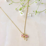 Load image into Gallery viewer, Pink Bow Pendant Necklace