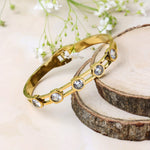 Load image into Gallery viewer, Crystal-Studded Gold Bracelet