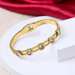 Load image into Gallery viewer, Crystal-Studded Gold Bracelet