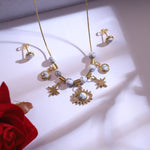 Load image into Gallery viewer, Mystic Eye Charm Necklace Set with White Marble Beads