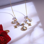 Load image into Gallery viewer, Mystic Eye Charm Necklace Set with White Marble Beads