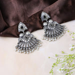 Load image into Gallery viewer, Silver-Plated Jhumka with Pearl