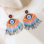 Load image into Gallery viewer, Beaded Evil Eye Earrings
