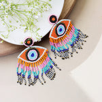 Load image into Gallery viewer, Beaded Evil Eye Earrings