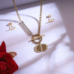 Load image into Gallery viewer, Premium Toggle Chain Necklace with Designer Charm & Crystal Bar