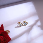 Load image into Gallery viewer, Heart Evil Eye Necklace & Earrings Set – White Enamel Gold Plated Anti-Tarnish