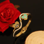 Load image into Gallery viewer, Dual Heart Evil Eye Charm Bangle – Premium Anti-Tarnish Bracelet