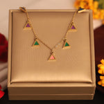 Load image into Gallery viewer, Multicolor Triangle Charm Necklace
