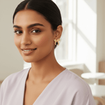 Load image into Gallery viewer, golden-bow-charm-stud-earrings-ser-238