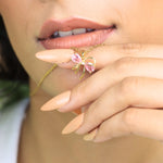 Load image into Gallery viewer, Pink Bow Pendant Necklace