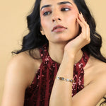 Load image into Gallery viewer, Crystal-Studded Gold Bracelet