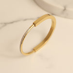 Load image into Gallery viewer, Elegant CZ Half-Stoned Bangle