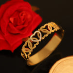 Load image into Gallery viewer, Crystal Heart Cut-Out Bangle – Anti Tarnish Gold Plated