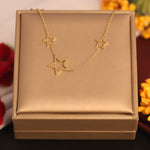 Load image into Gallery viewer, Golden Triple Star Charm Necklace