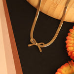 Load image into Gallery viewer, Golden Bow Snake Chain Necklace