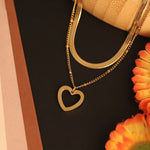 Load image into Gallery viewer, Golden Heart Dual Layer Necklace