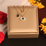 Load image into Gallery viewer, Blue Evil Eye Dual Pendant Necklace