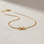 Load image into Gallery viewer, Golden Bow Snake Chain Necklace