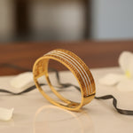 Load image into Gallery viewer, Greek Key Luxe CZ Bangle – Anti Tarnish Gold Plated