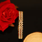 Load image into Gallery viewer, Zig Zag Crystal Luxe Bangle – Anti Tarnish Gold Plated