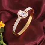 Load image into Gallery viewer, Luxury White Enamel Crystal Bangle – Anti Tarnish Gold Plated