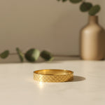 Load image into Gallery viewer, Golden Textured Pattern Bangle – Anti Tarnish Gold Plated