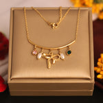 Load image into Gallery viewer, Elegant Bow Charm Necklace with Pearl & Crystal Drops