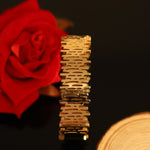 Load image into Gallery viewer, Designer Interlock Pattern Gold Bangle – Anti Tarnish Finish